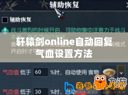 軒轅劍online自動回復(fù)氣血設(shè)置方法