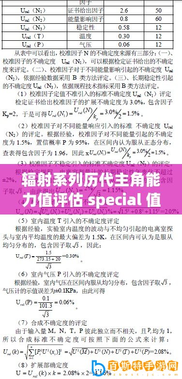 輻射系列歷代主角能力值評估 special 值設定