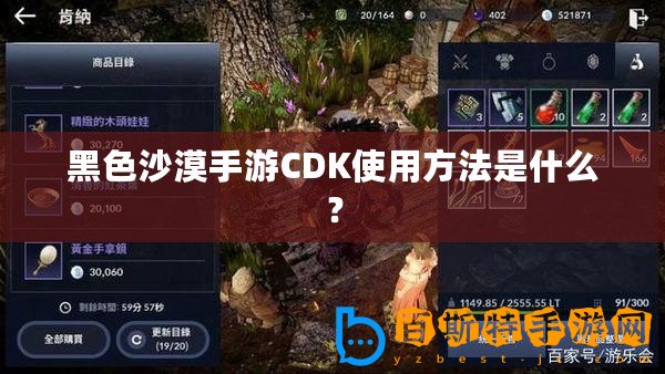 黑色沙漠手游CDK使用方法是什么？