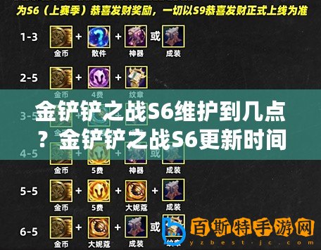 金鏟鏟之戰S6維護到幾點？金鏟鏟之戰S6更新時間介紹？